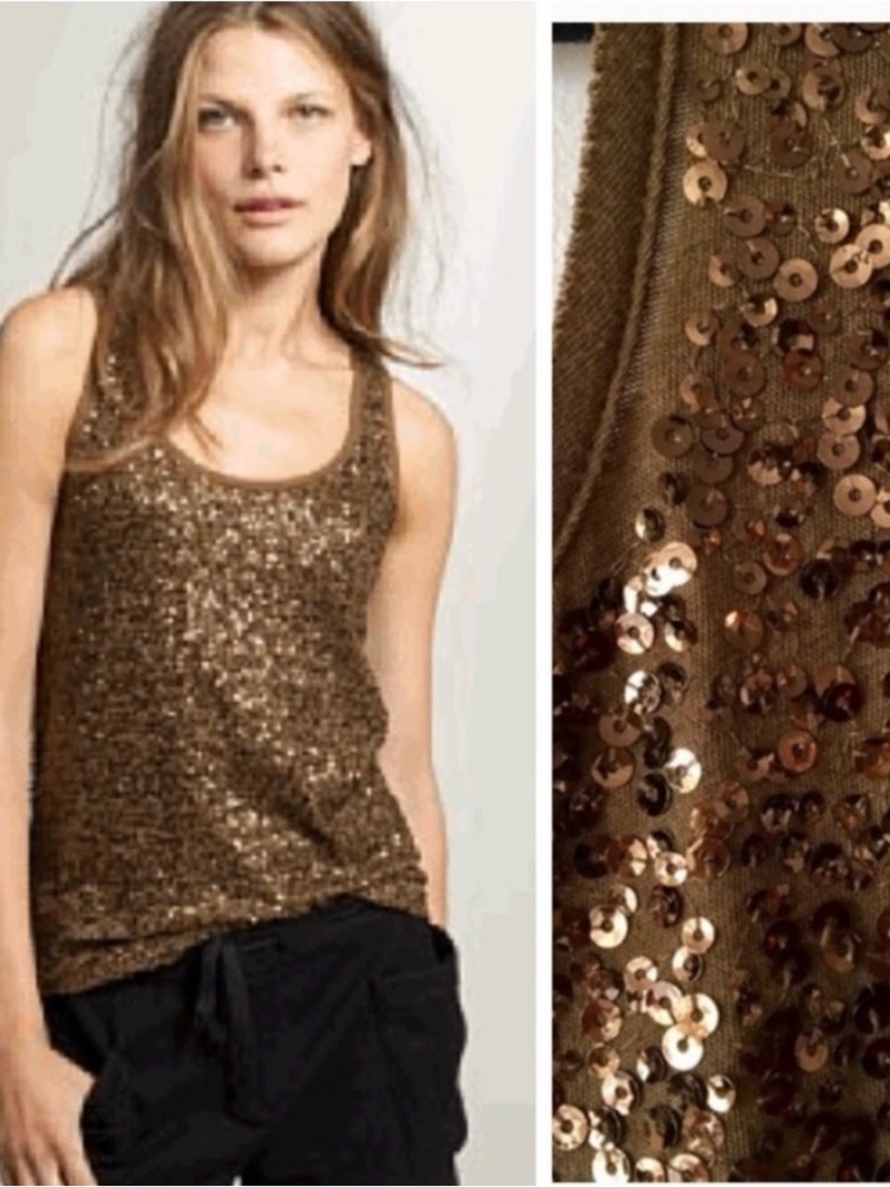 J. Crew Bronze Sequin Tank